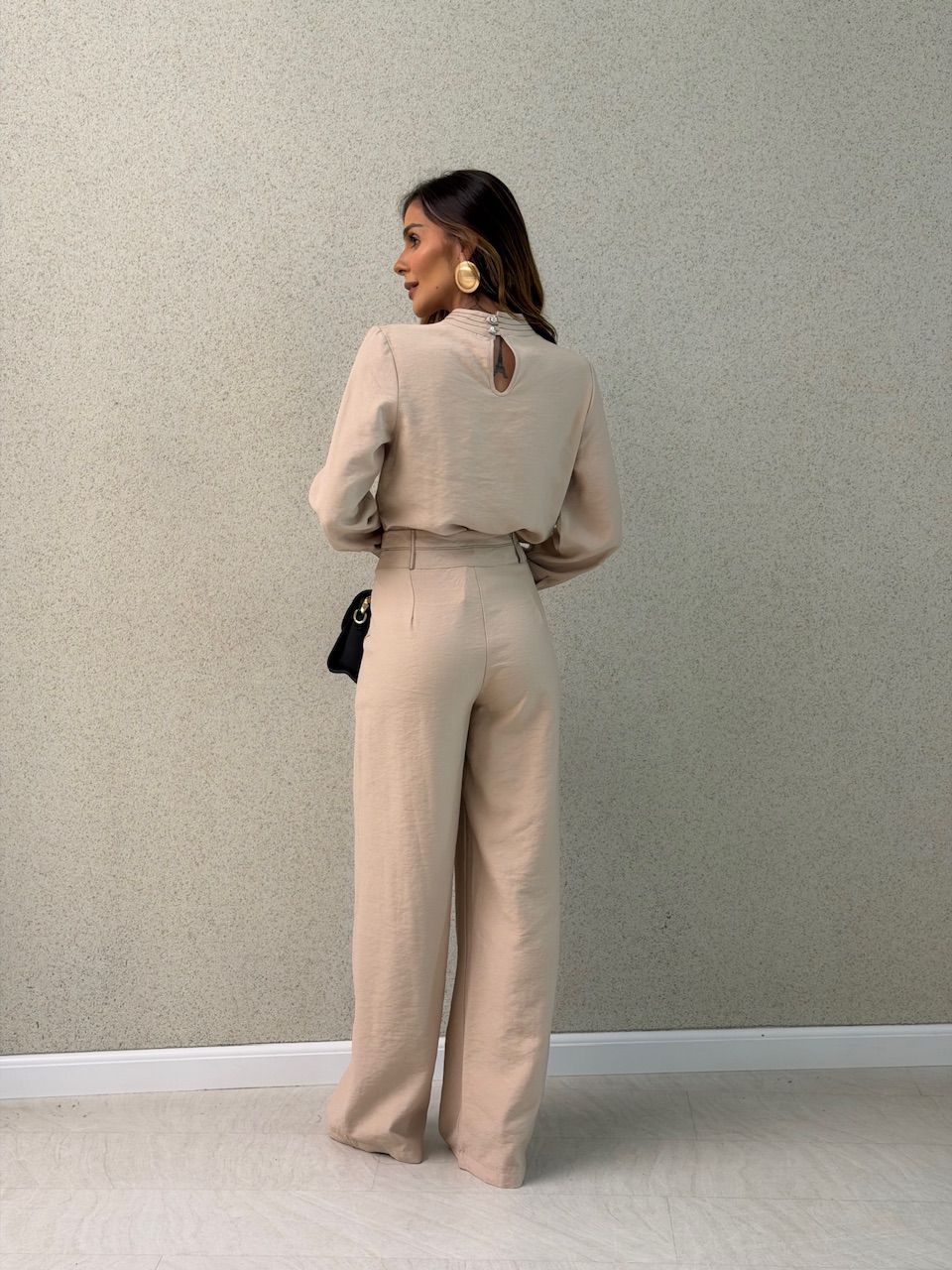 CONJUNTO EVA CAMISA CALÇA AREIA