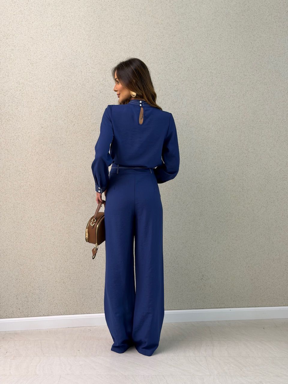 CONJUNTO EVA CAMISA CALÇA MARINHO