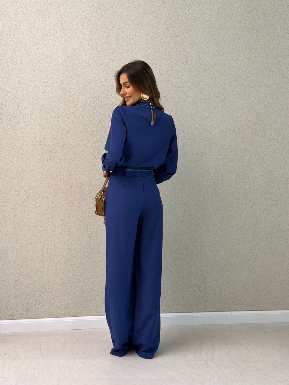 CONJUNTO EVA CAMISA CALÇA MARINHO