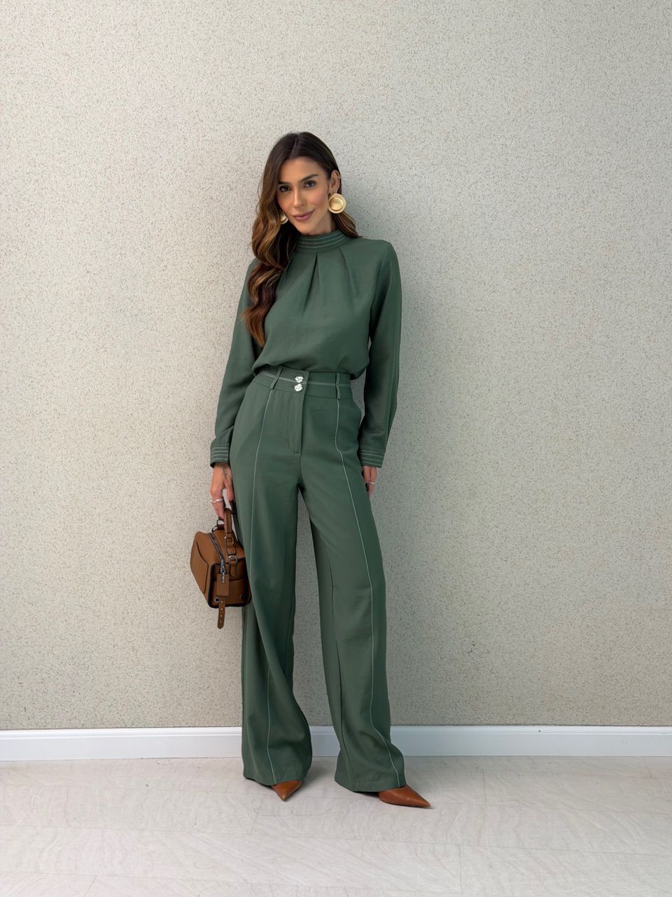 CONJUNTO EVA CAMISA CALÇA VERDE