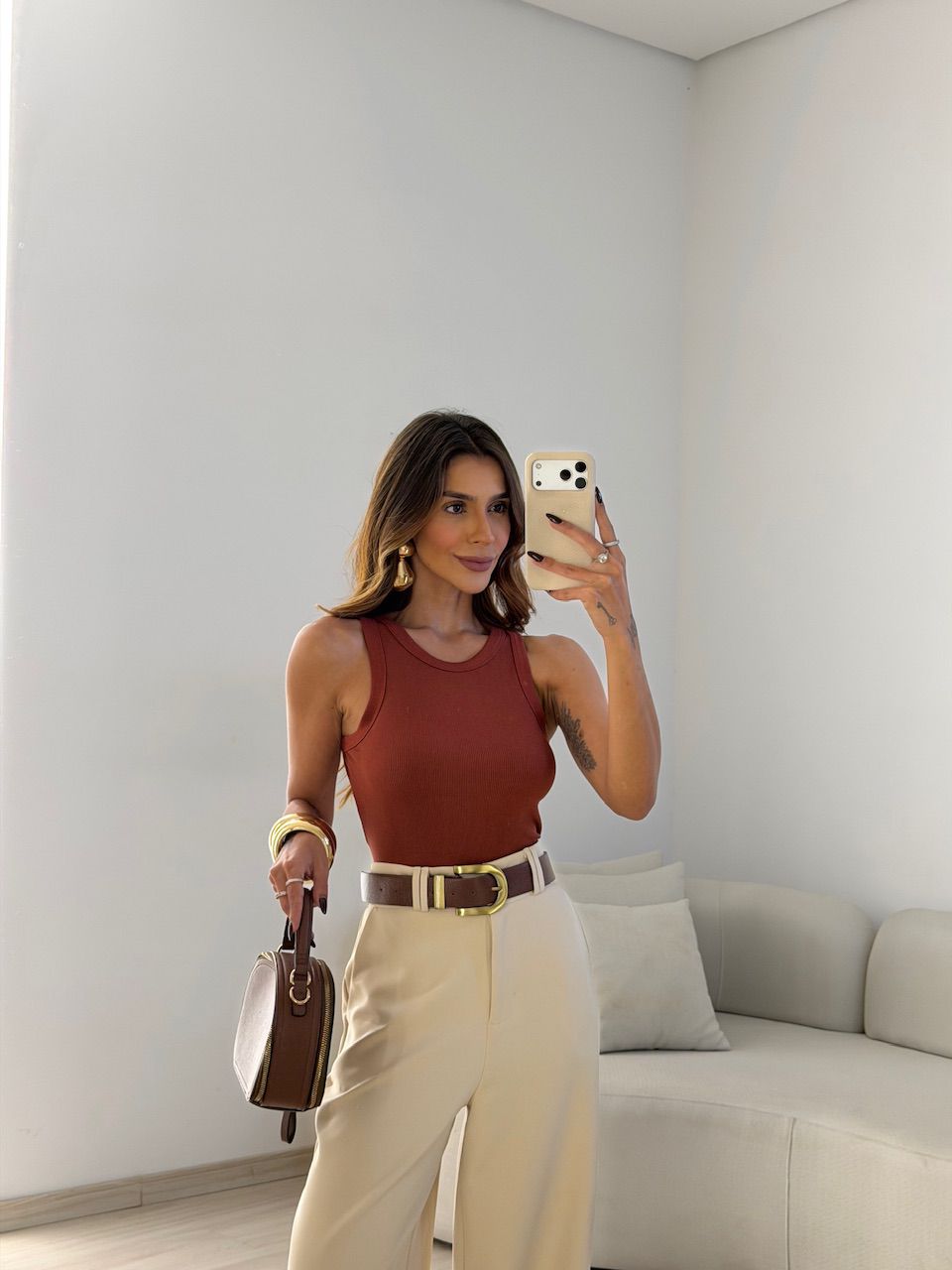 CROPPED PIETRA CAVADO TERRA COTA 