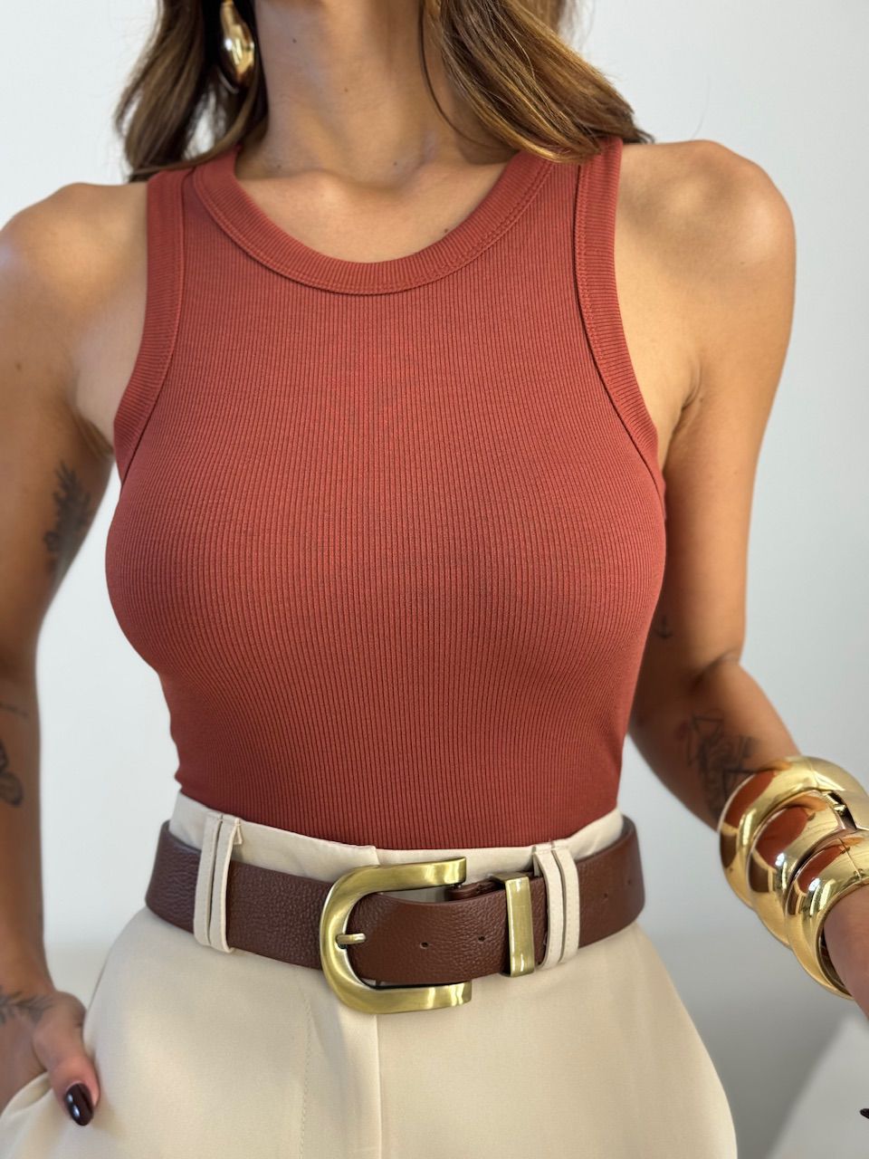 CROPPED PIETRA CAVADO TERRA COTA 