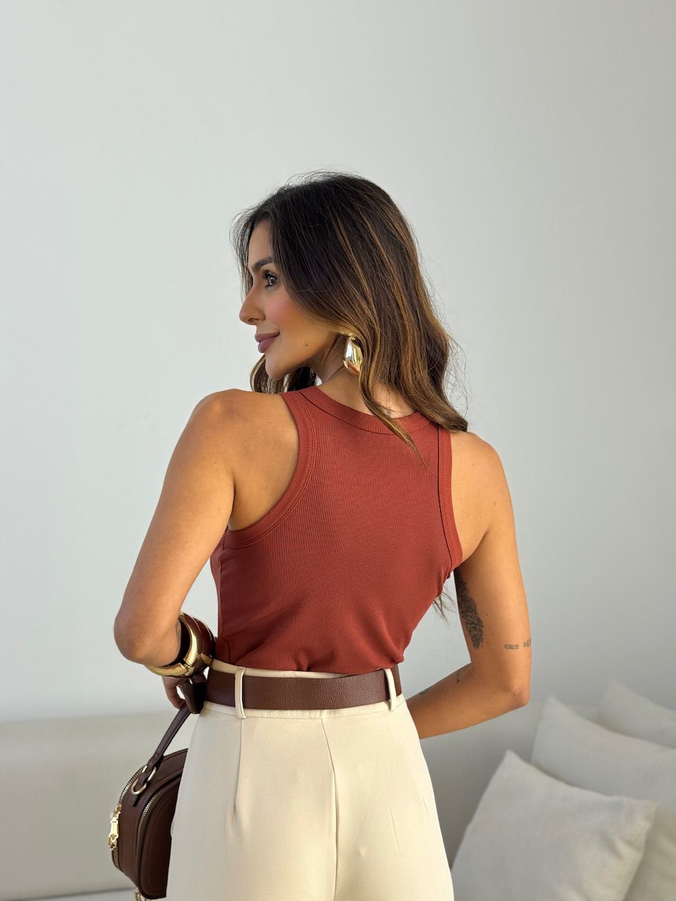 CROPPED PIETRA CAVADO TERRA COTA 