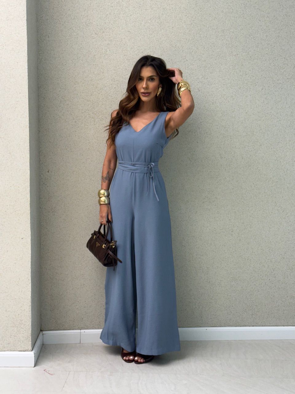 MACACÃO TATIANA FAIXA BLUE JEANS