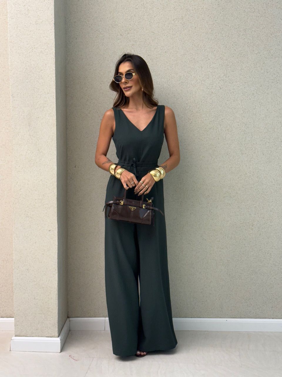 MACACÃO TATIANA FAIXA VERDE MILITAR - 0074980009 - CAROLLA FERRARO