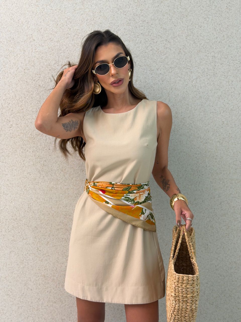 VESTIDO MAIARA CURTO AREIA