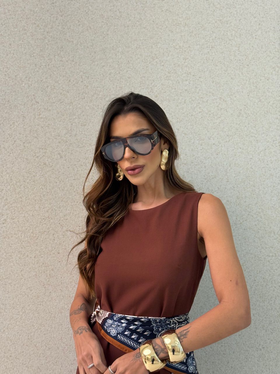 VESTIDO MAIARA CURTO MARROM