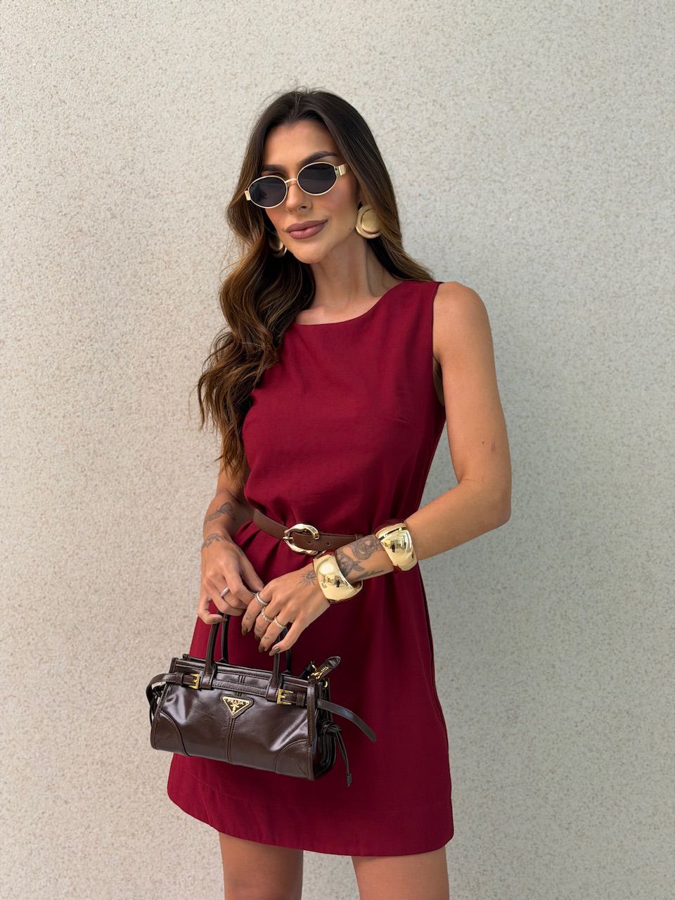 VESTIDO MAIARA CURTO VINHO