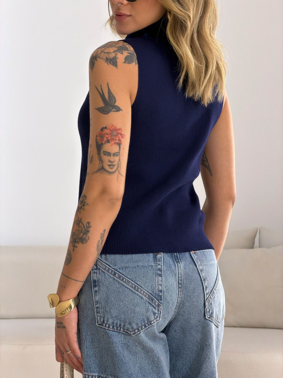 BLUSA BIA ZÍPER MARINHO