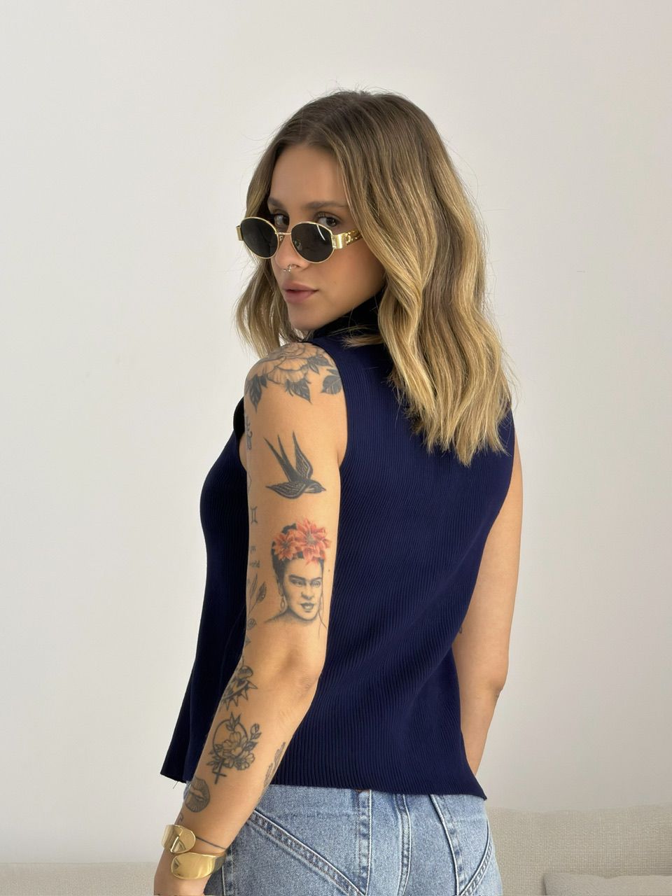 BLUSA BIA ZÍPER MARINHO