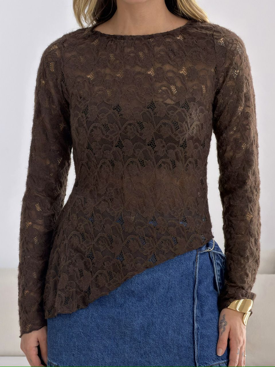 BLUSA JOANA RENDA CAFÉ