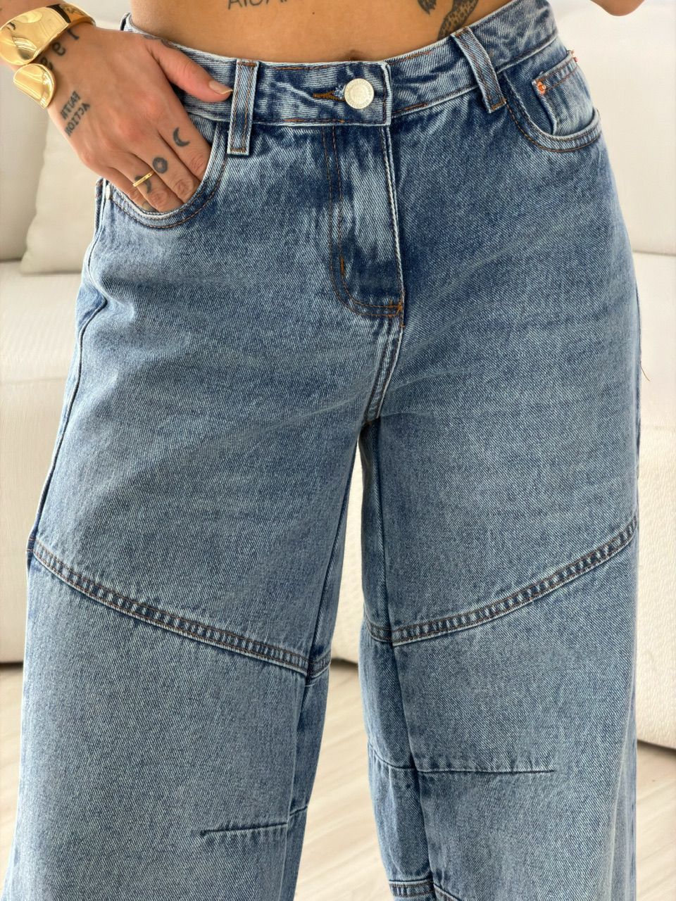 CALÇA CORALINE WIDE JEANS MÉDIO