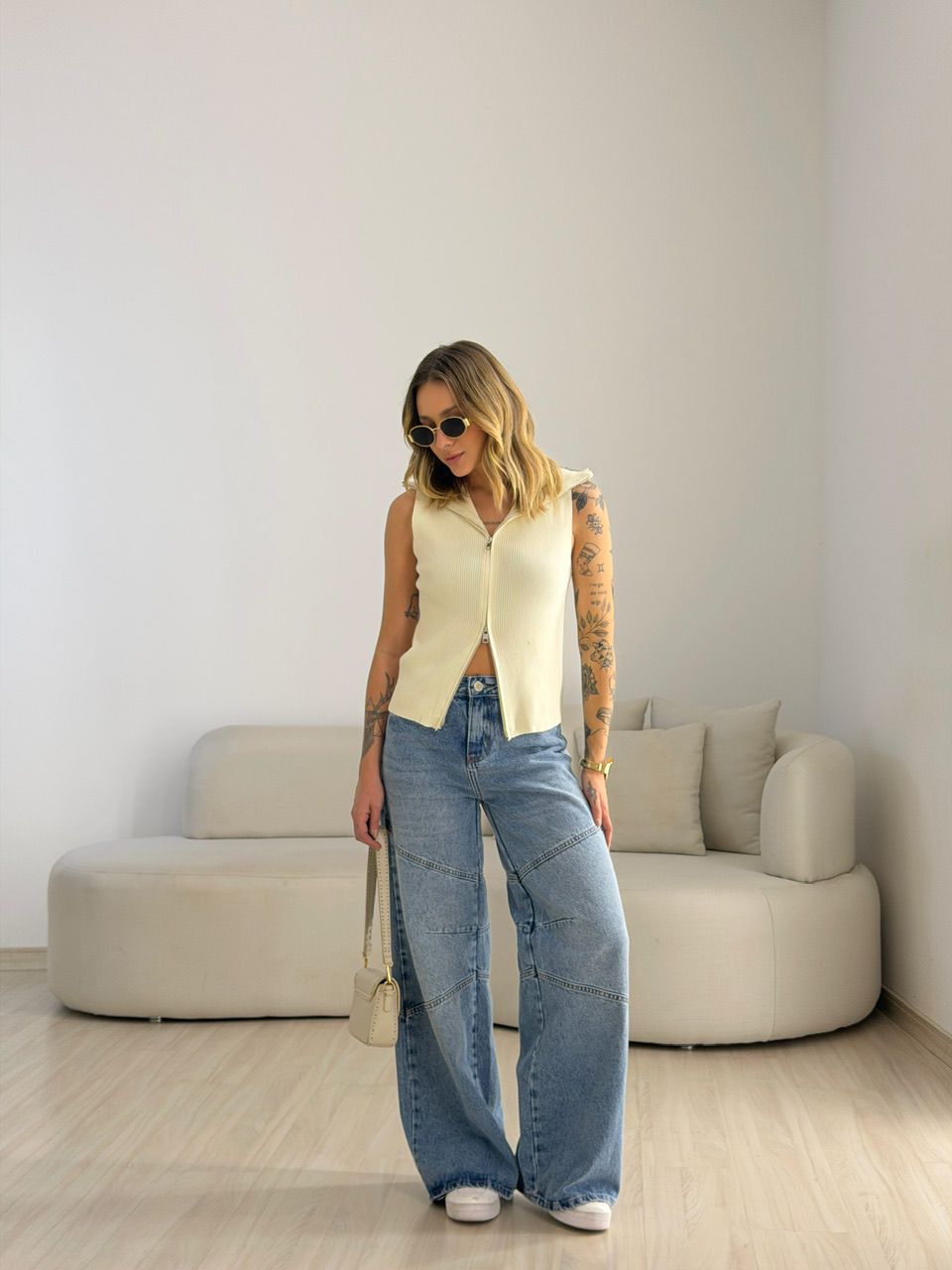 CALÇA CORALINE WIDE JEANS MÉDIO