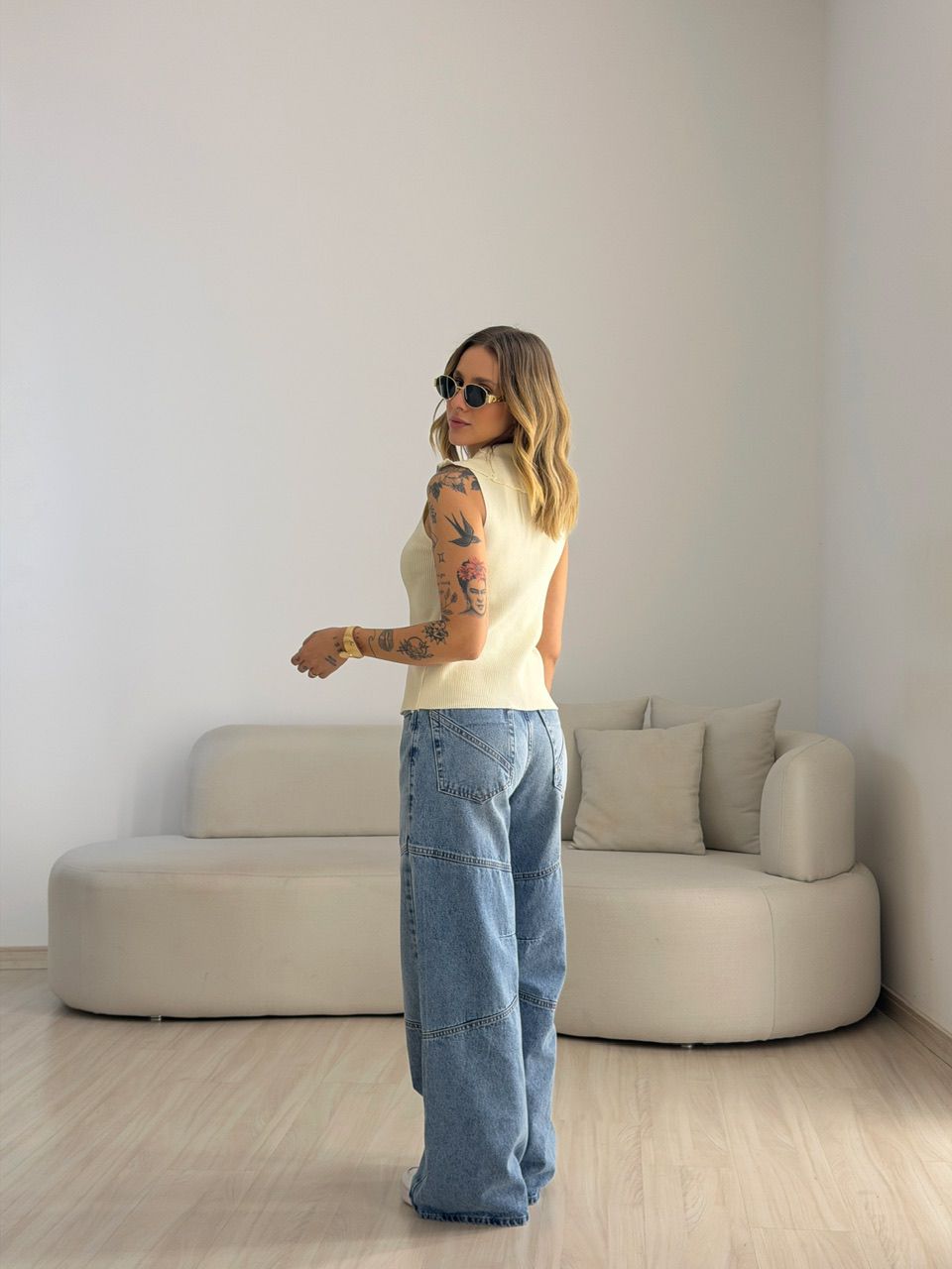 CALÇA CORALINE WIDE JEANS MÉDIO