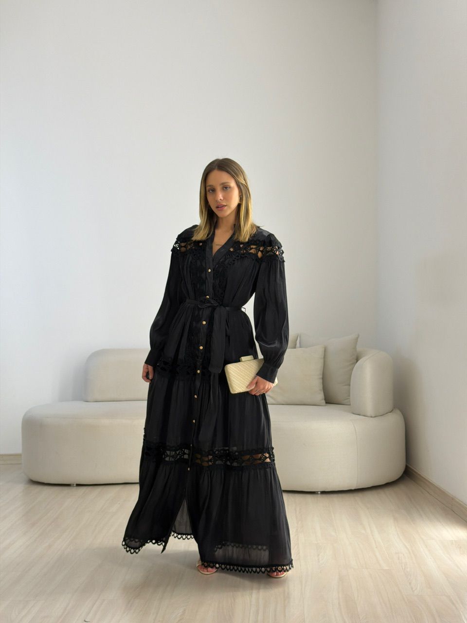 VESTIDO ANNE MANGA LONGA PRETO