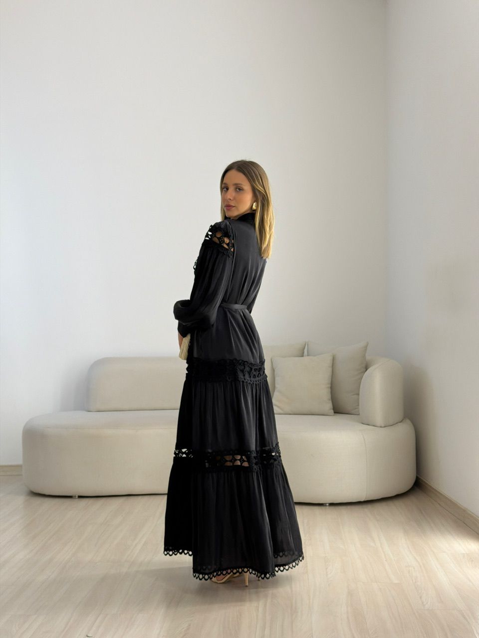 VESTIDO ANNE MANGA LONGA PRETO