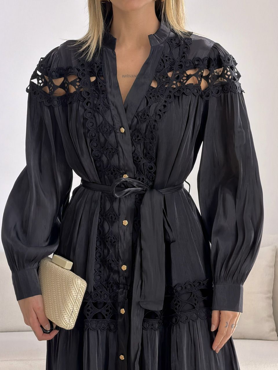 VESTIDO ANNE MANGA LONGA PRETO