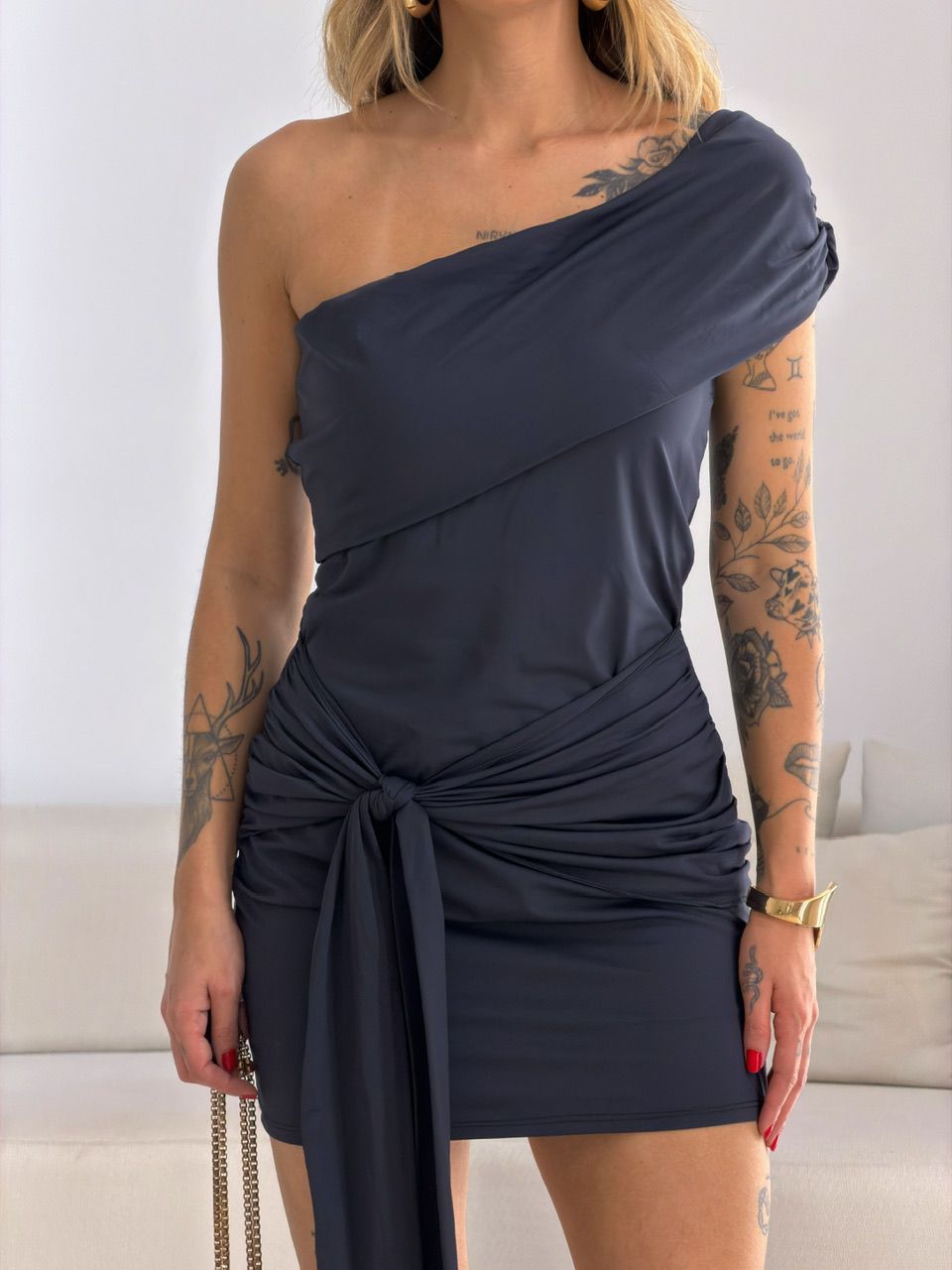 VESTIDO FLORA FAIXA PRETO