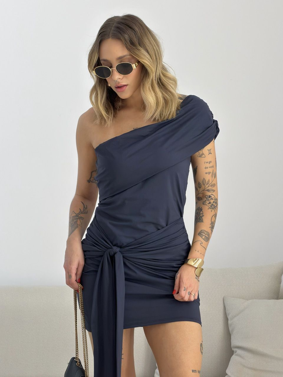 VESTIDO FLORA FAIXA PRETO