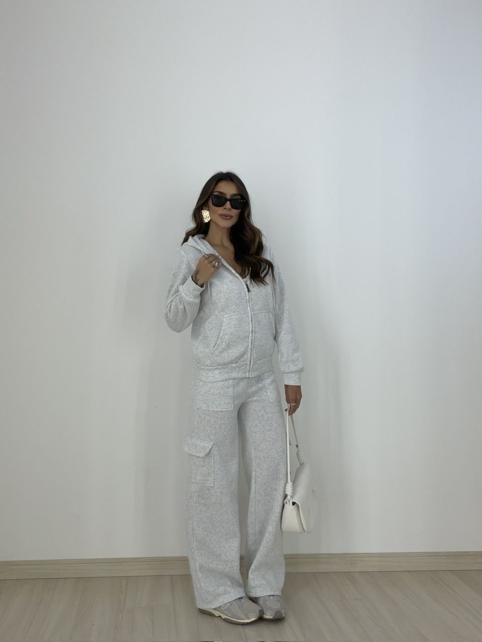 CONJUNTO ELEONORA MOLETOM MESCLA - 0078780164 - CAROLLA FERRARO