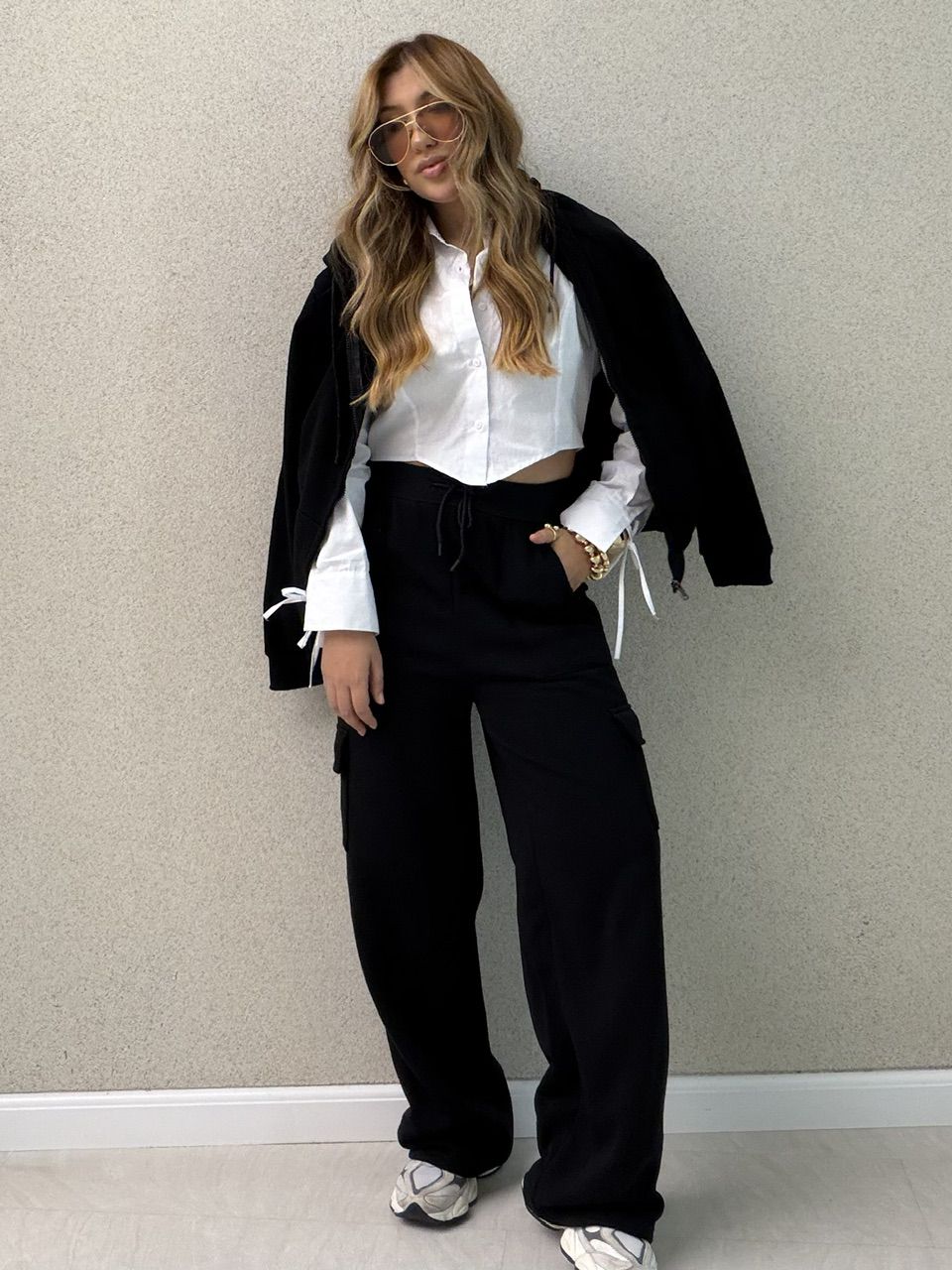 CONJUNTO ELEONORA MOLETOM PRETO - 0078780032 - CAROLLA FERRARO