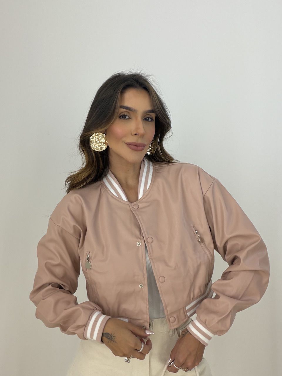 JAQUETA LUDMILA BOTÕES ROSA