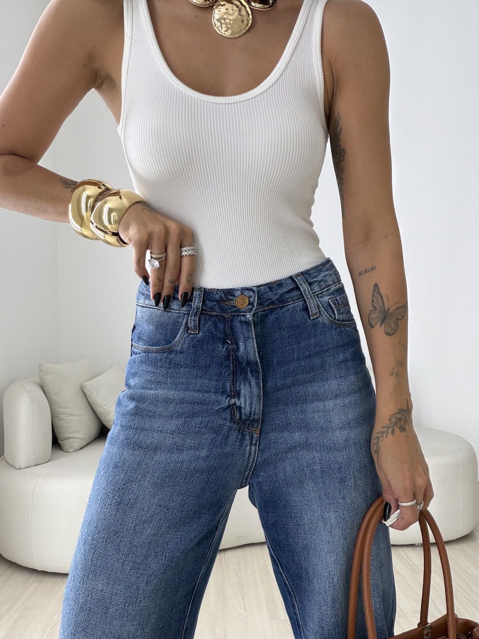 CALÇA JOANA WIDE LEG JEANS MÉDIO