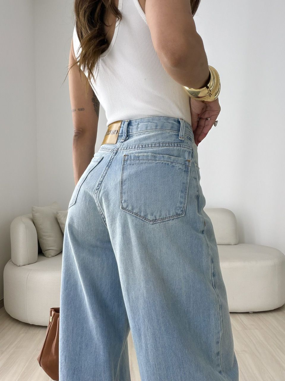 CALÇA JÚLIA BALLOON JEANS CLARO