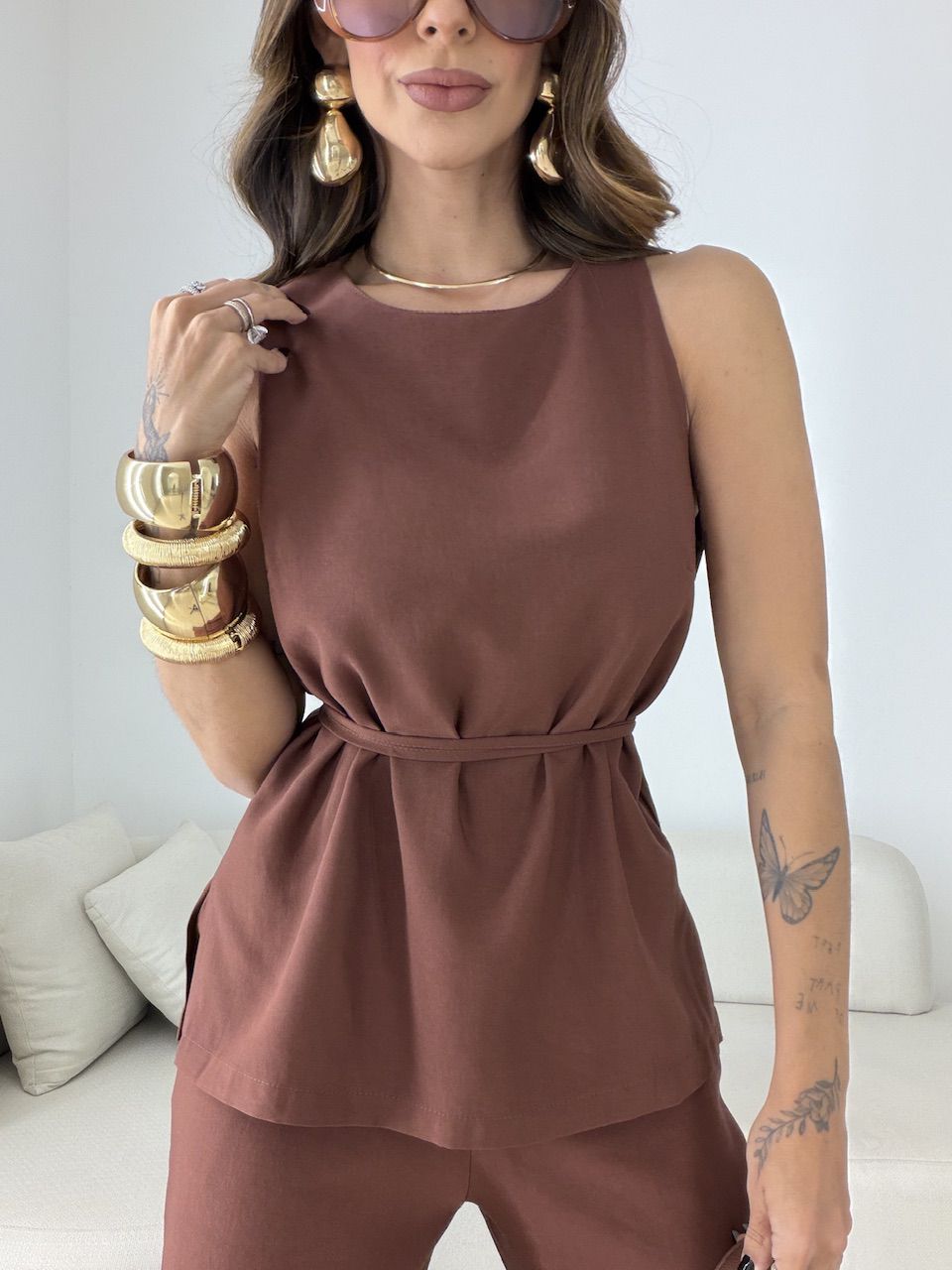 CONJUNTO MARIA PAULA CALÇA MARROM