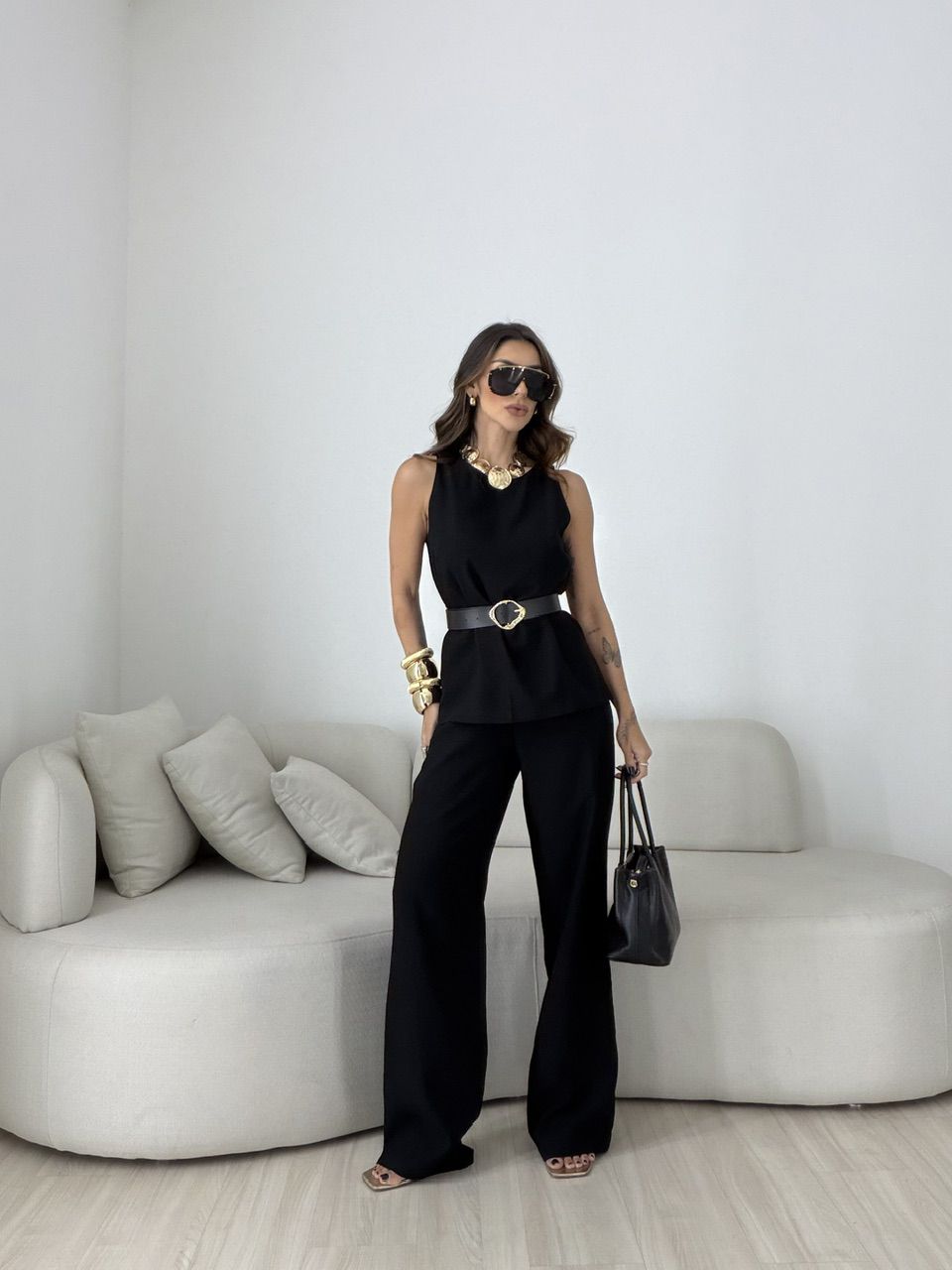 CONJUNTO MARIA PAULA CALÇA PRETO - 0079880032 - CAROLLA FERRARO