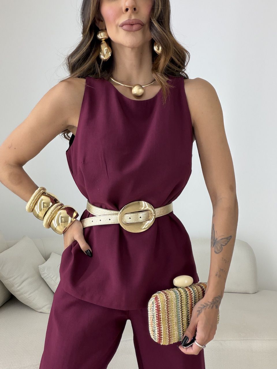 CONJUNTO MARIA PAULA CALÇA VINHO