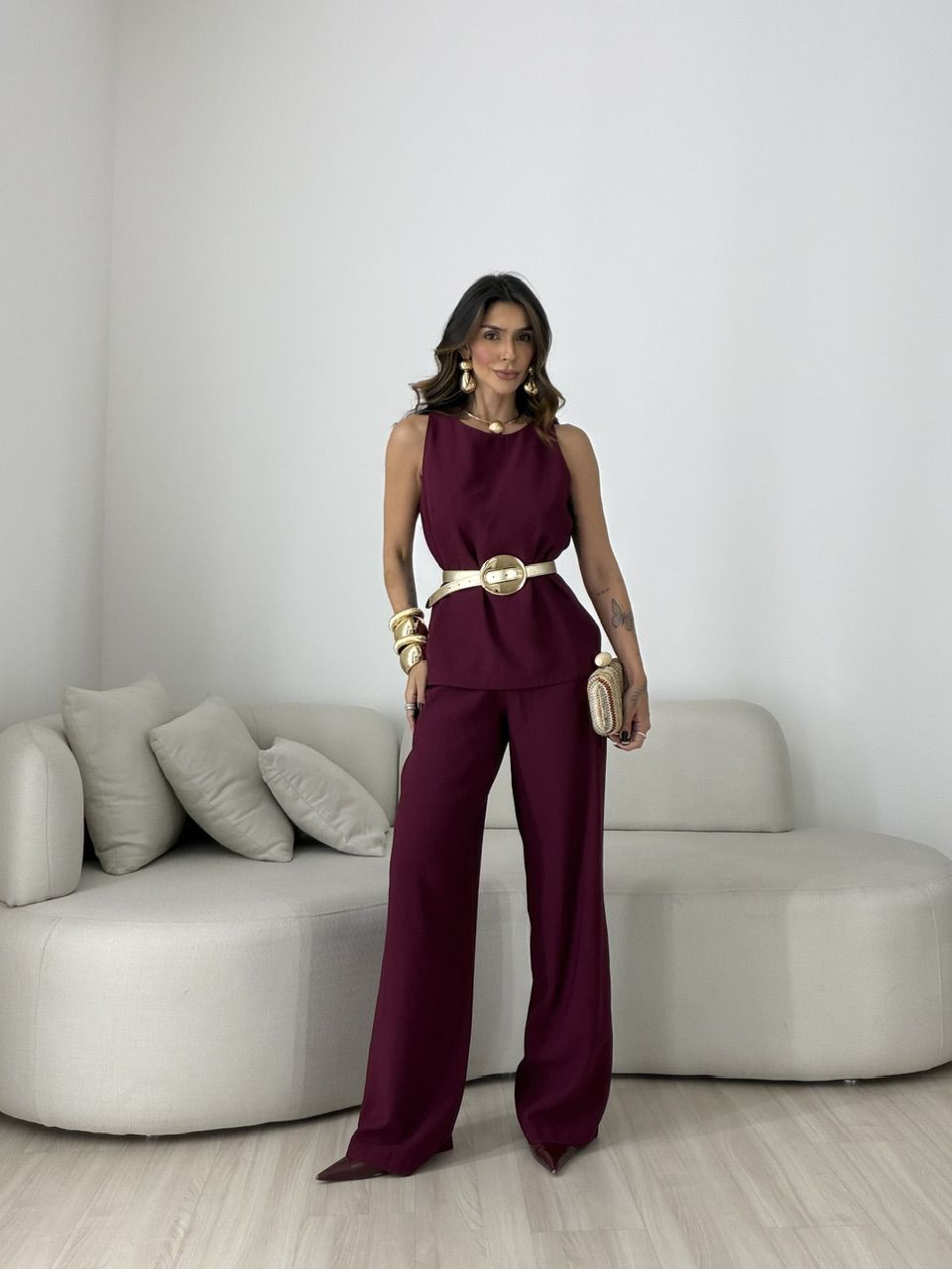 CONJUNTO MARIA PAULA CALÇA VINHO - 0079880168 - CAROLLA FERRARO