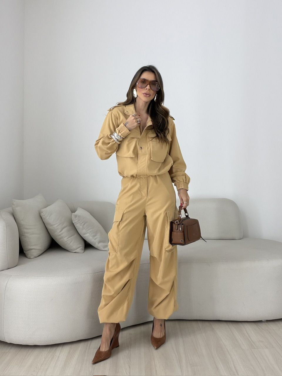 CONJUNTO VÂNIA CARGO NUDE - 0079830049 - CAROLLA FERRARO