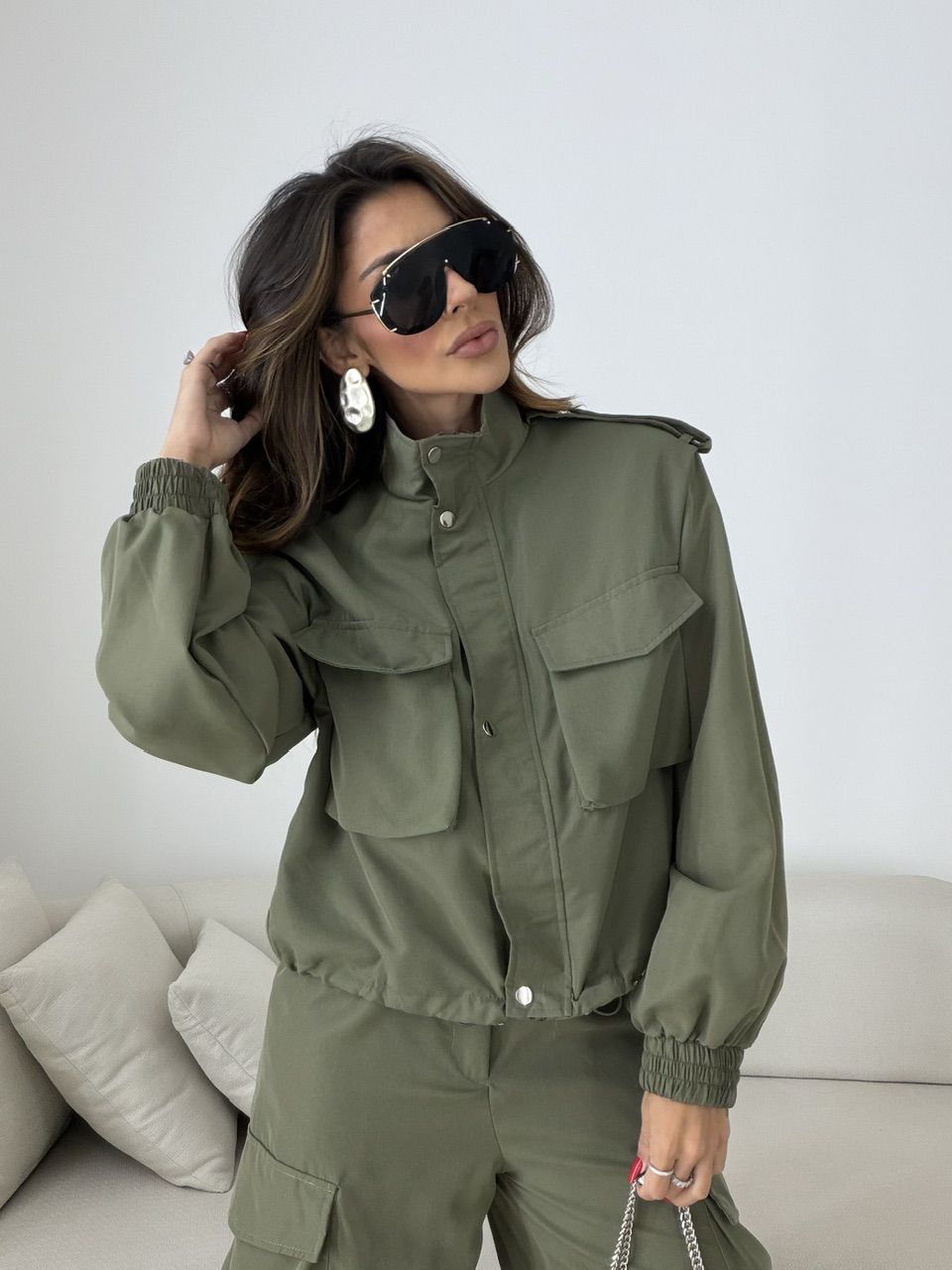 CONJUNTO VÂNIA CARGO VERDE OLIVA