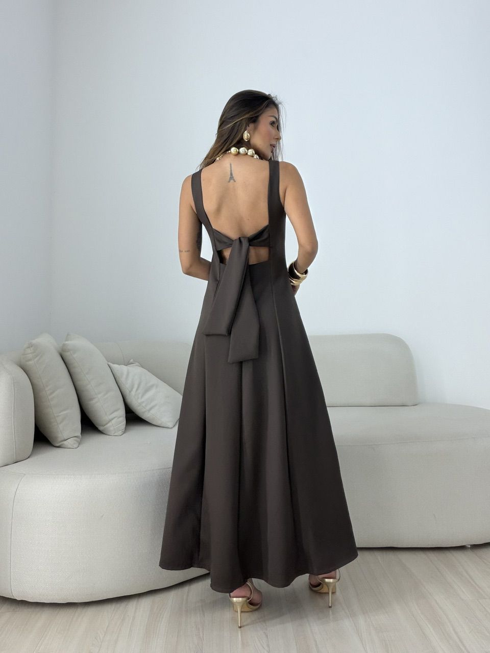 VESTIDO BIANCA LONGO CAFÉ