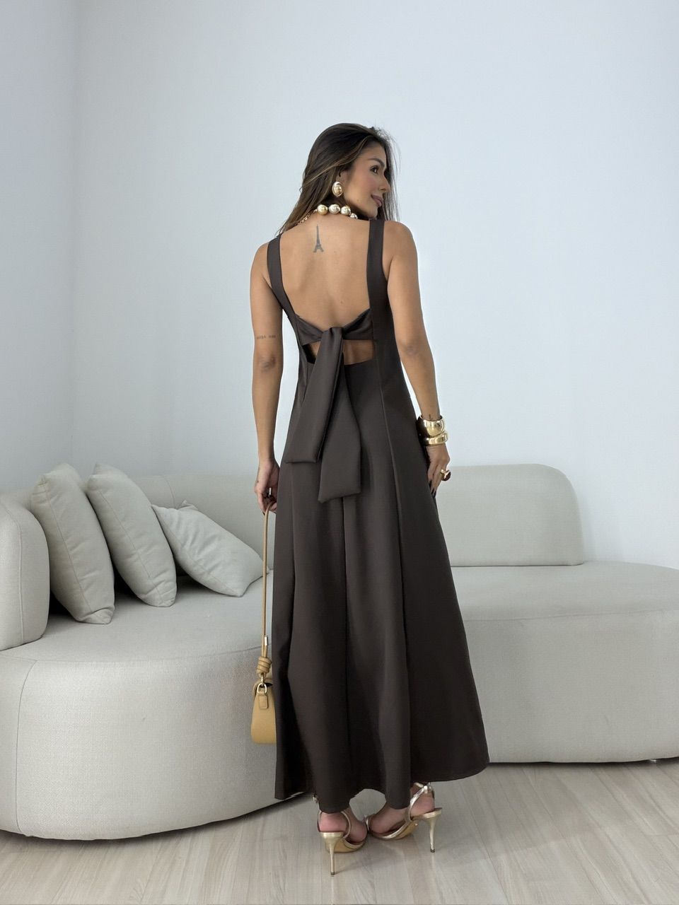 VESTIDO BIANCA LONGO CAFÉ