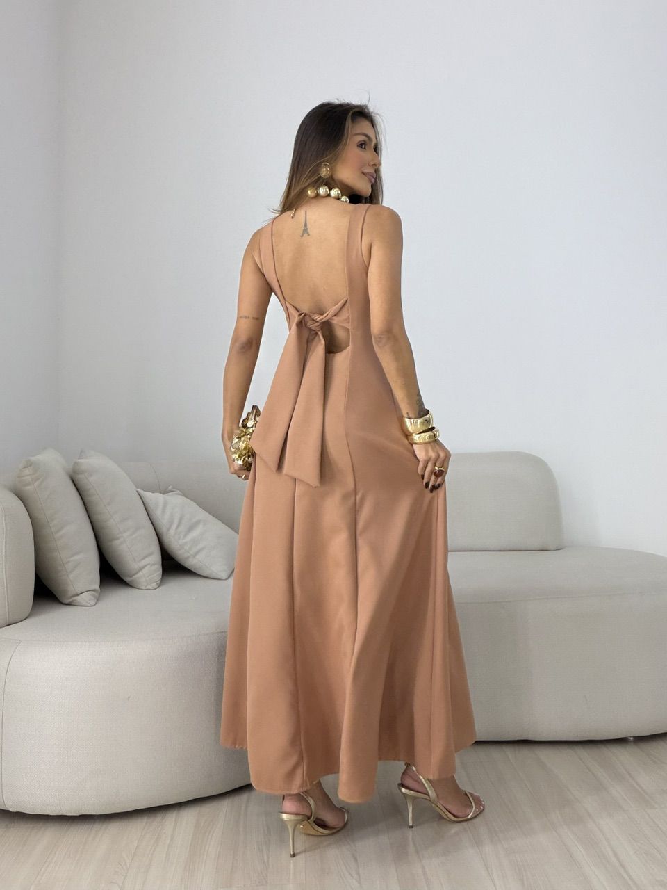 VESTIDO BIANCA LONGO CAPUCCINO 
