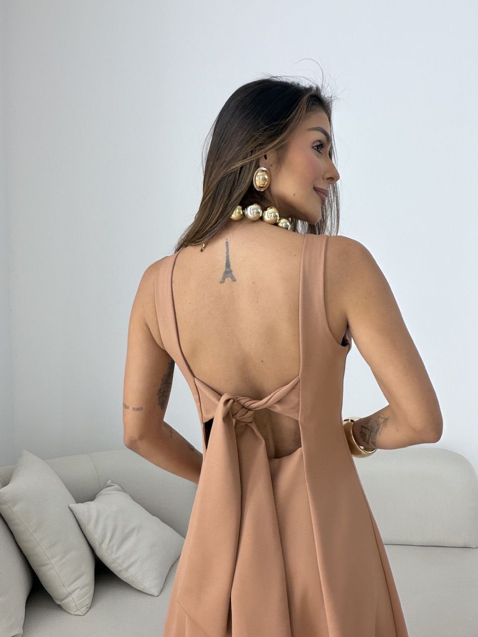 VESTIDO BIANCA LONGO CAPUCCINO 