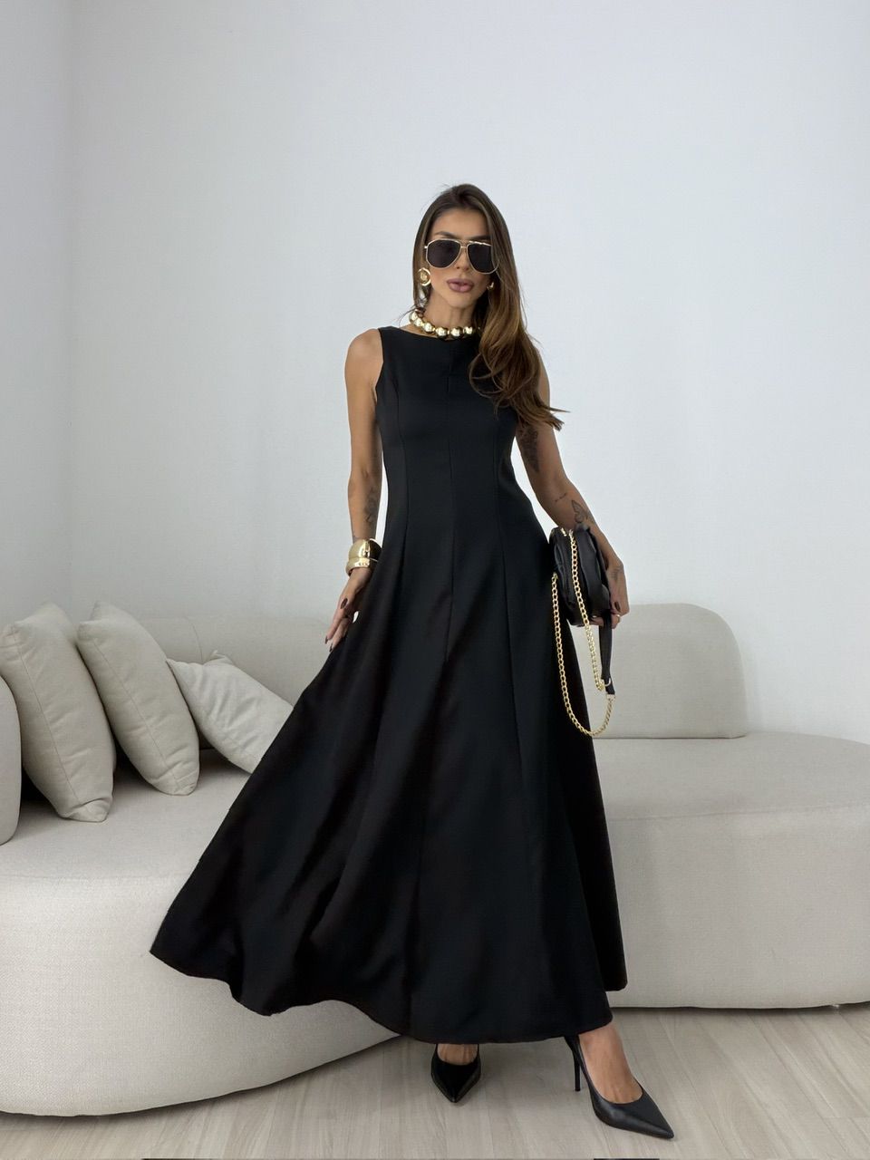 VESTIDO BIANCA LONGO PRETO