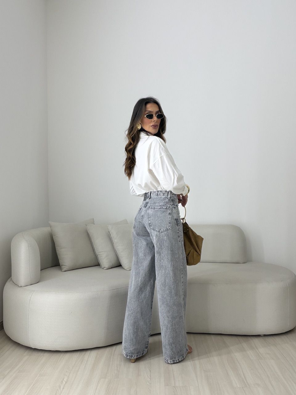CALÇA EVA RECORTES Cinza