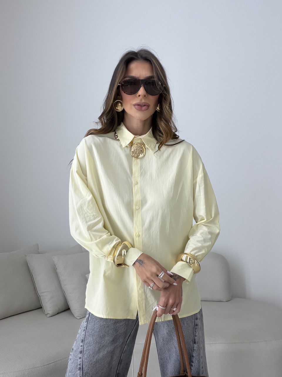 CAMISA ELOÁ OVER amarela