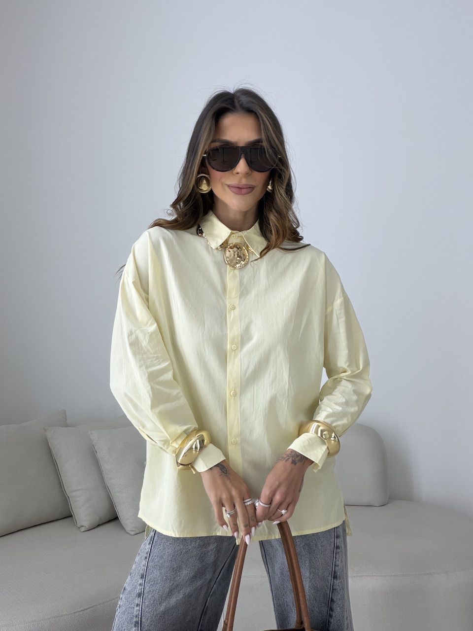 CAMISA ELOÁ OVER amarela