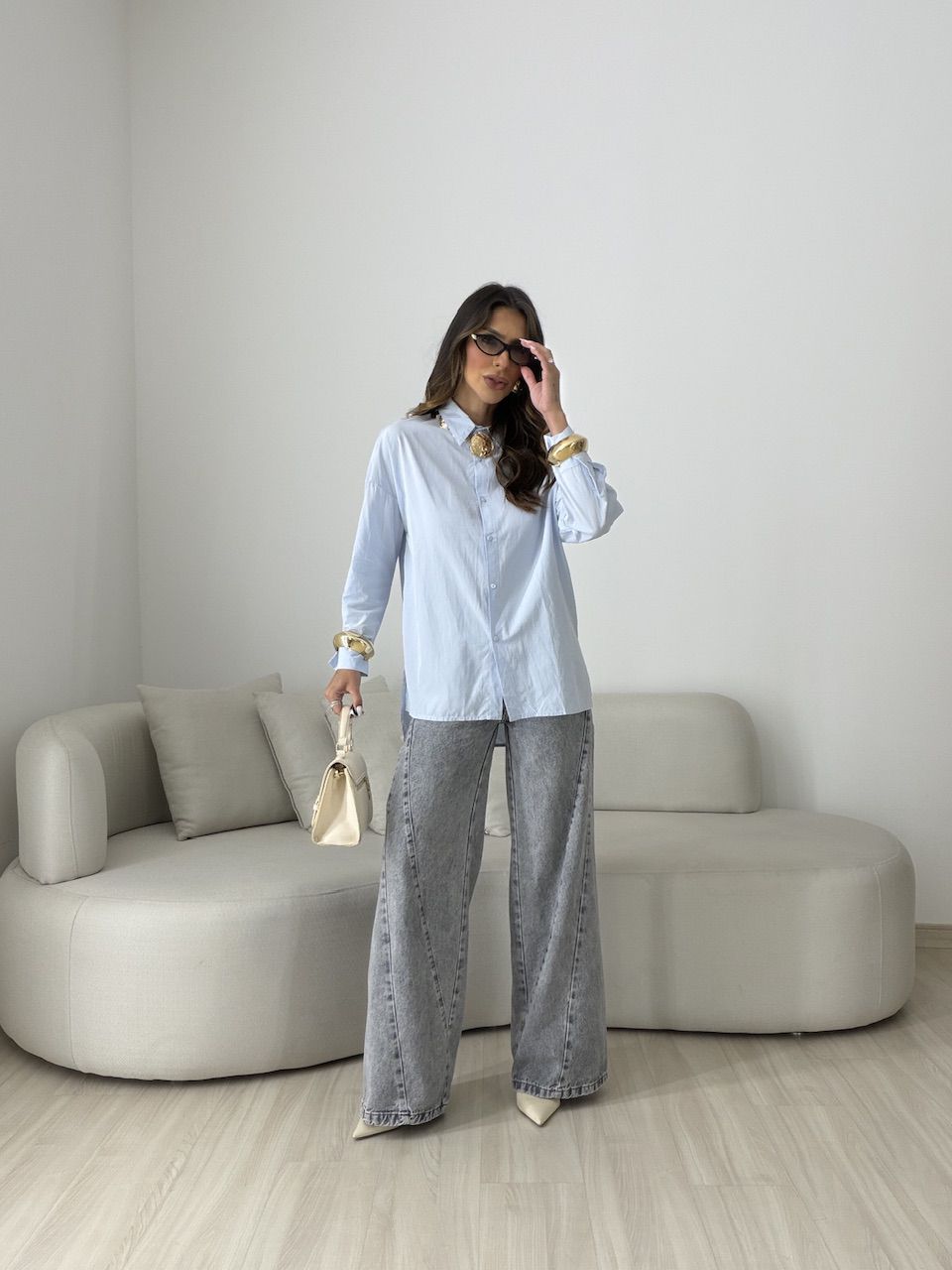CAMISA ELOÁ OVER azul