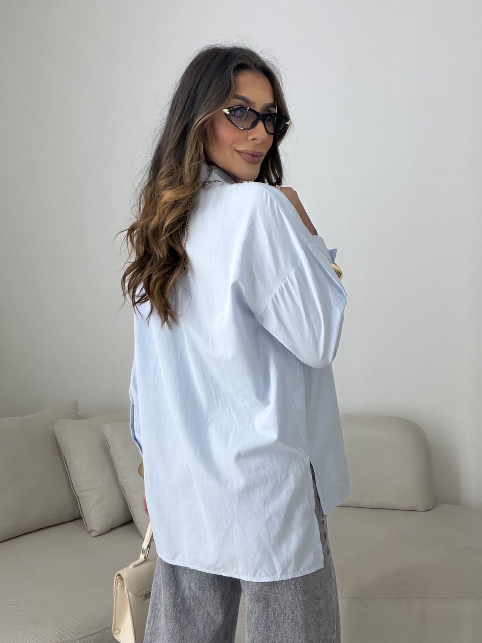 CAMISA ELOÁ OVER azul