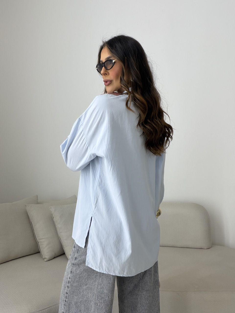 CAMISA ELOÁ OVER azul