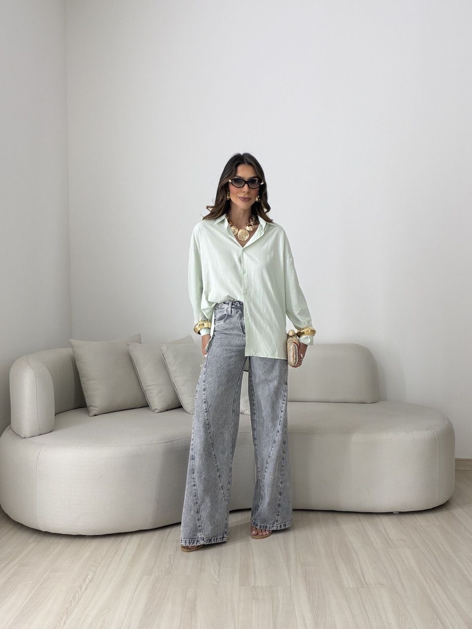 CAMISA ELOÁ OVER MENTA