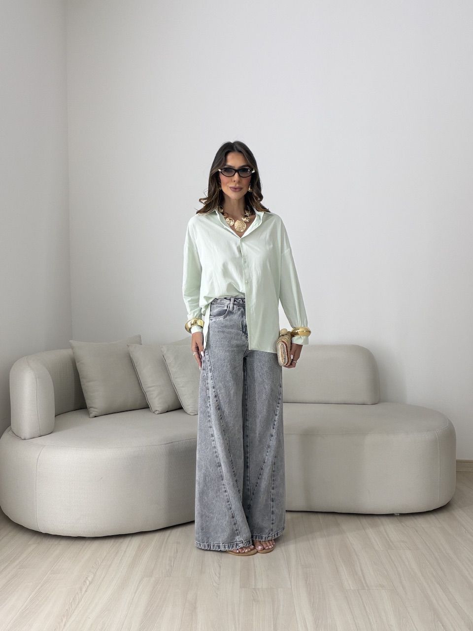 CAMISA ELOÁ OVER MENTA