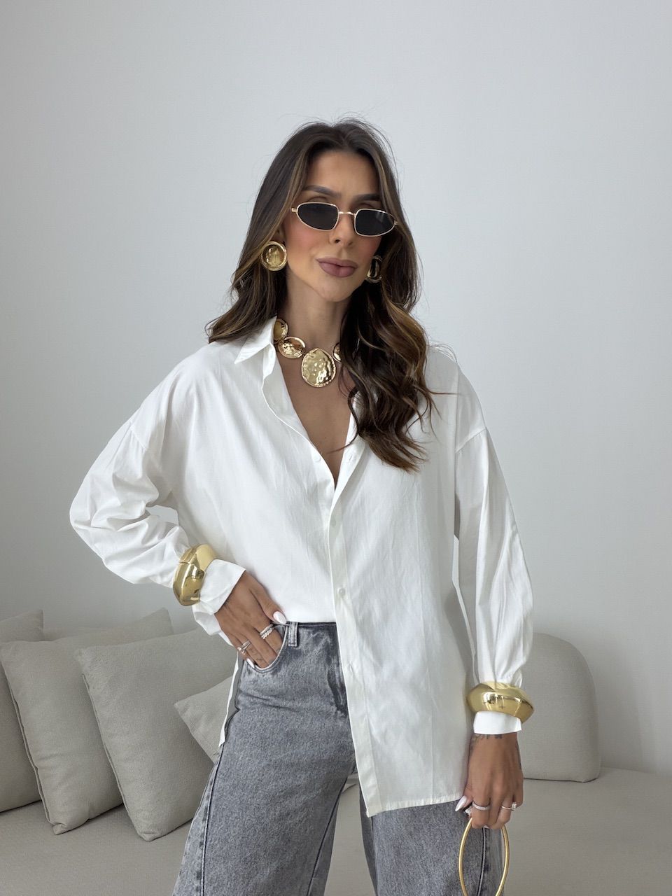 CAMISA ELOÁ OVER OFF - 0080840048 - CAROLLA FERRARO