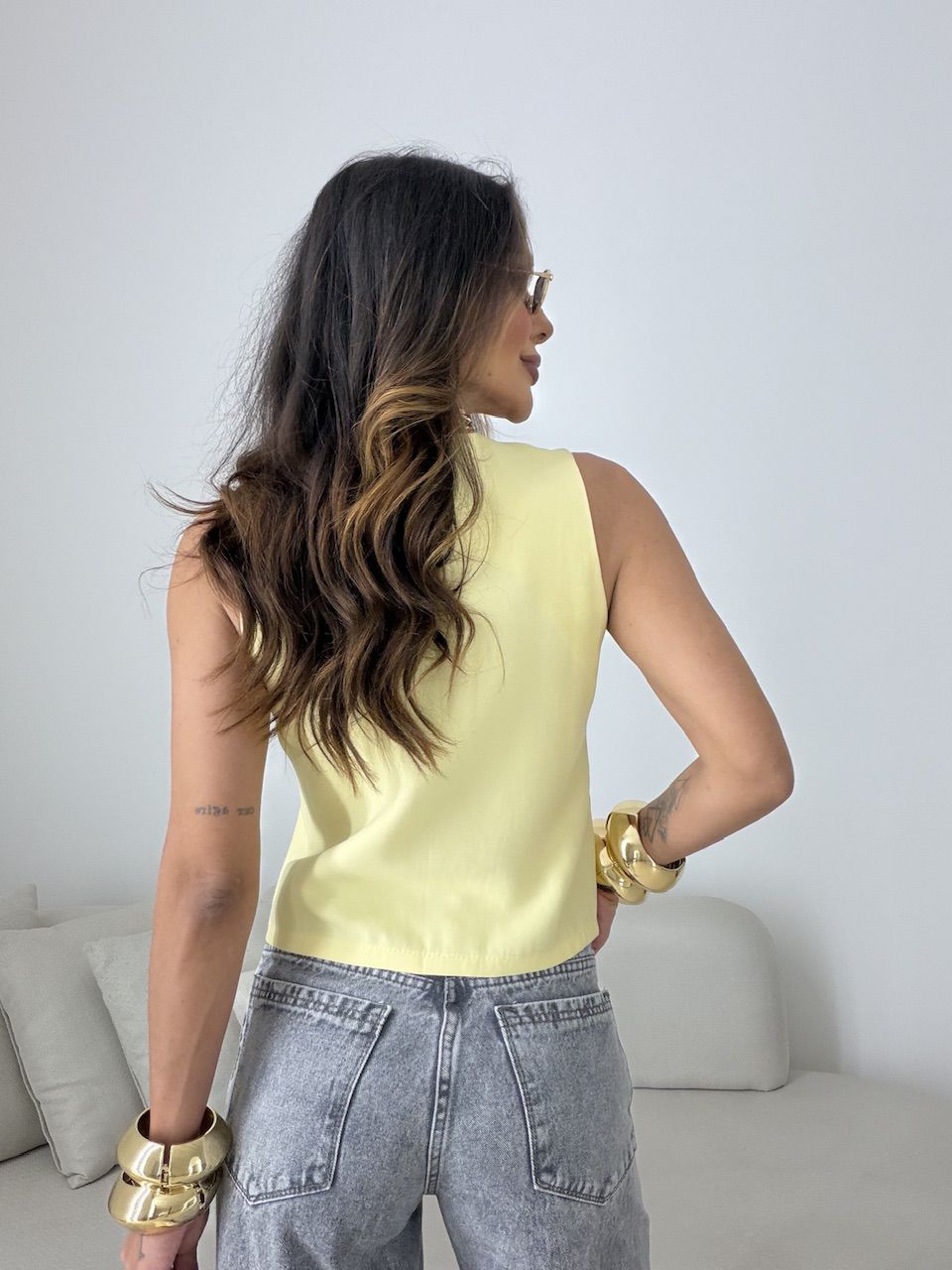 COLETE CLÉO 02 ALFAIATARIA Amarelo