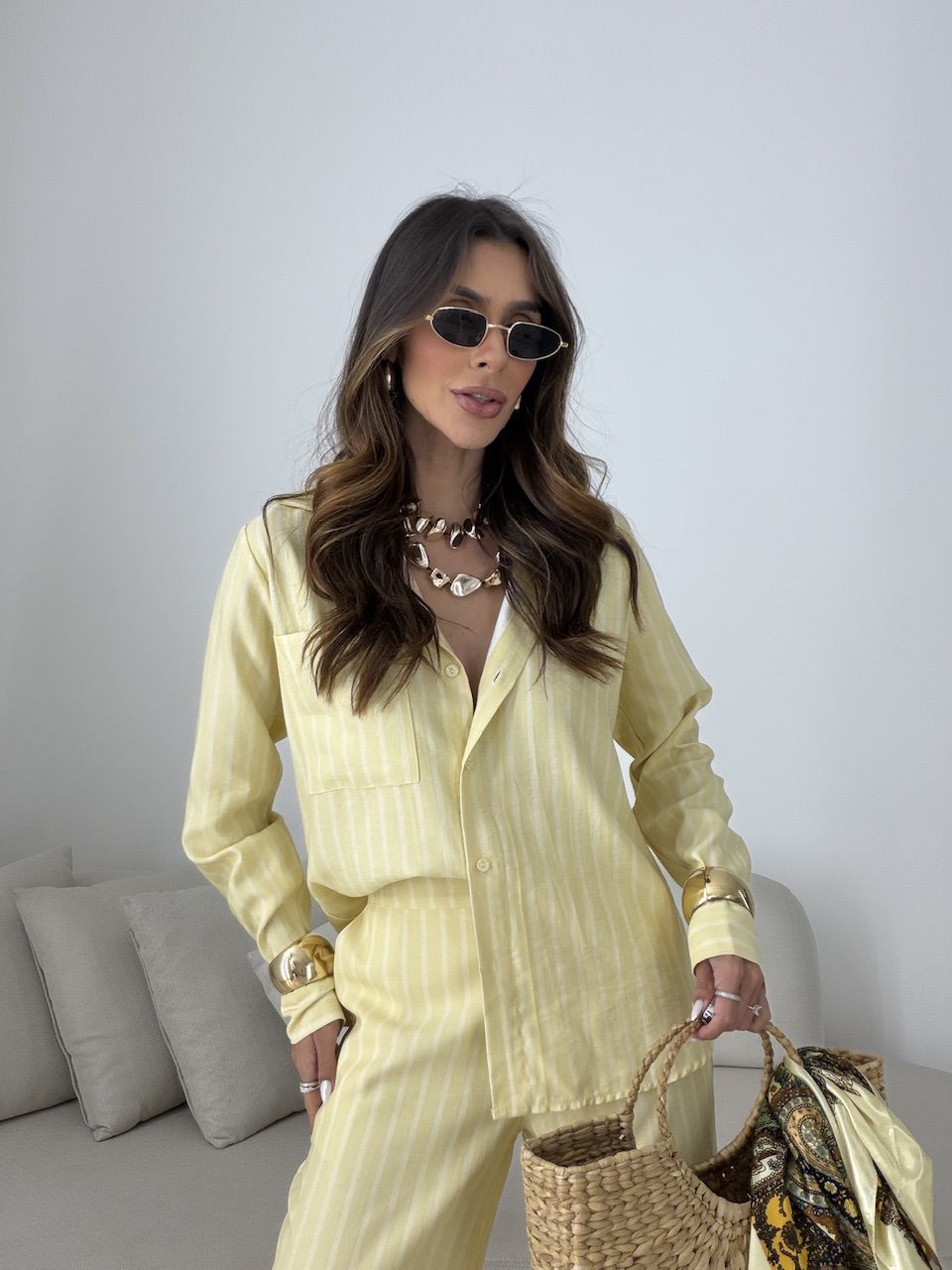 CONJUNTO ALANA LISTRAS AMARELO